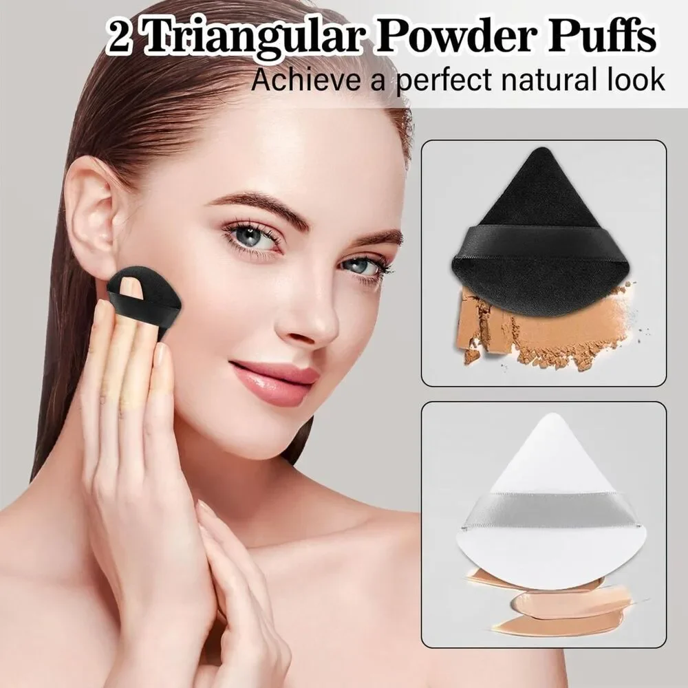20PCs Black Professional Makeup Brushes Set with Travel Case & 2 Powder Puff